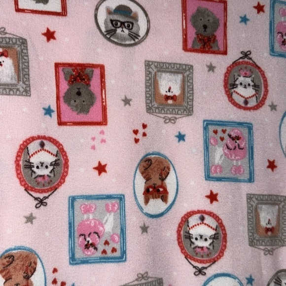 Cuddl Duds pajamas set cute Pink Animal Print dog cat super soft cozy NEW small - Picture 3 of 4